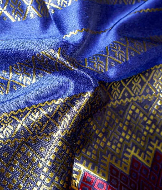 قماش سارونغ جنوب شرق آسيوي ملون بنمط الجاكارد من البوليستر 100%